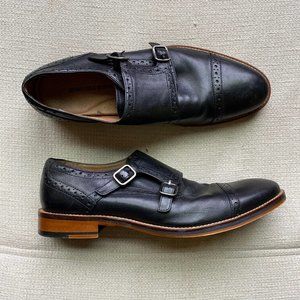 Johnston & Murphy Black Monk Strap Shoes - Sz 9.5